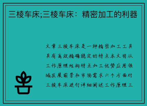 三棱车床;三棱车床：精密加工的利器