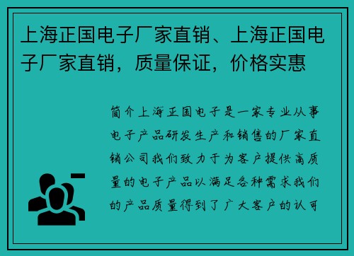 上海正国电子厂家直销、上海正国电子厂家直销，质量保证，价格实惠